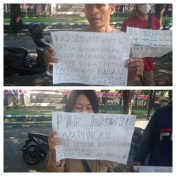 Sambut Kedatangan Jokowi Di Surabaya, Pemilik Warung Bibis Bunder Krian Sidoarjo Minta Keadilan