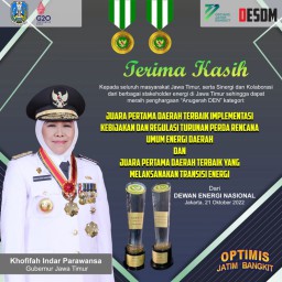 Pemprov Jatim Borong Dua Penghargaan Terbaik Anugerah Dewan Energi Nasional Tahun 2022