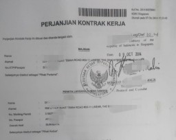 LSM GARAD Soroti Surat Perjanjian Kontrak Kerja Pekerja Migran Yang Perjuangkan Hak Lawan PT Perwita Nusaraya : PMI Merasa Tak Pernah Tandatangan