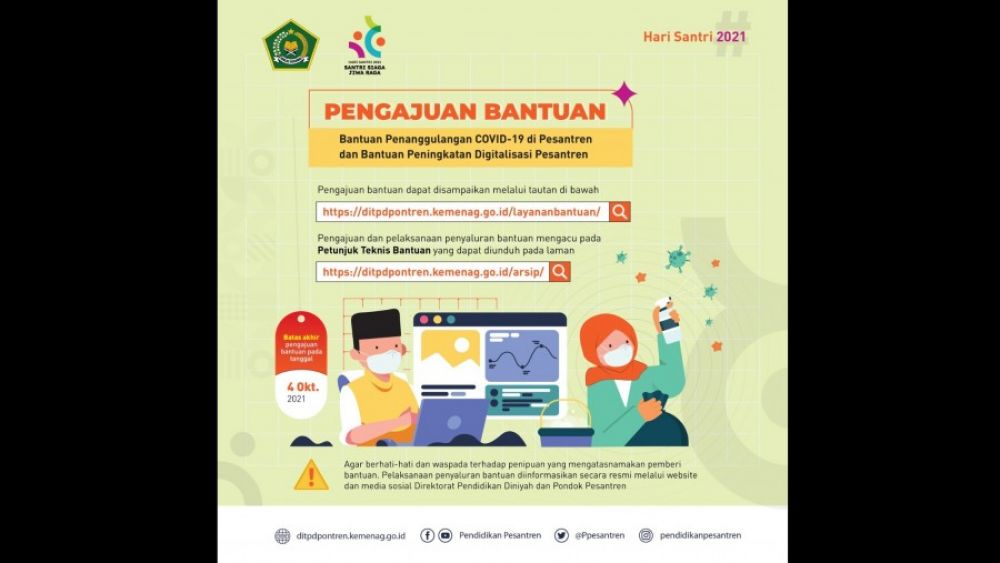 Pengajuan Bantuan Pesantren Dibuka Hingga 4 Oktober 2021