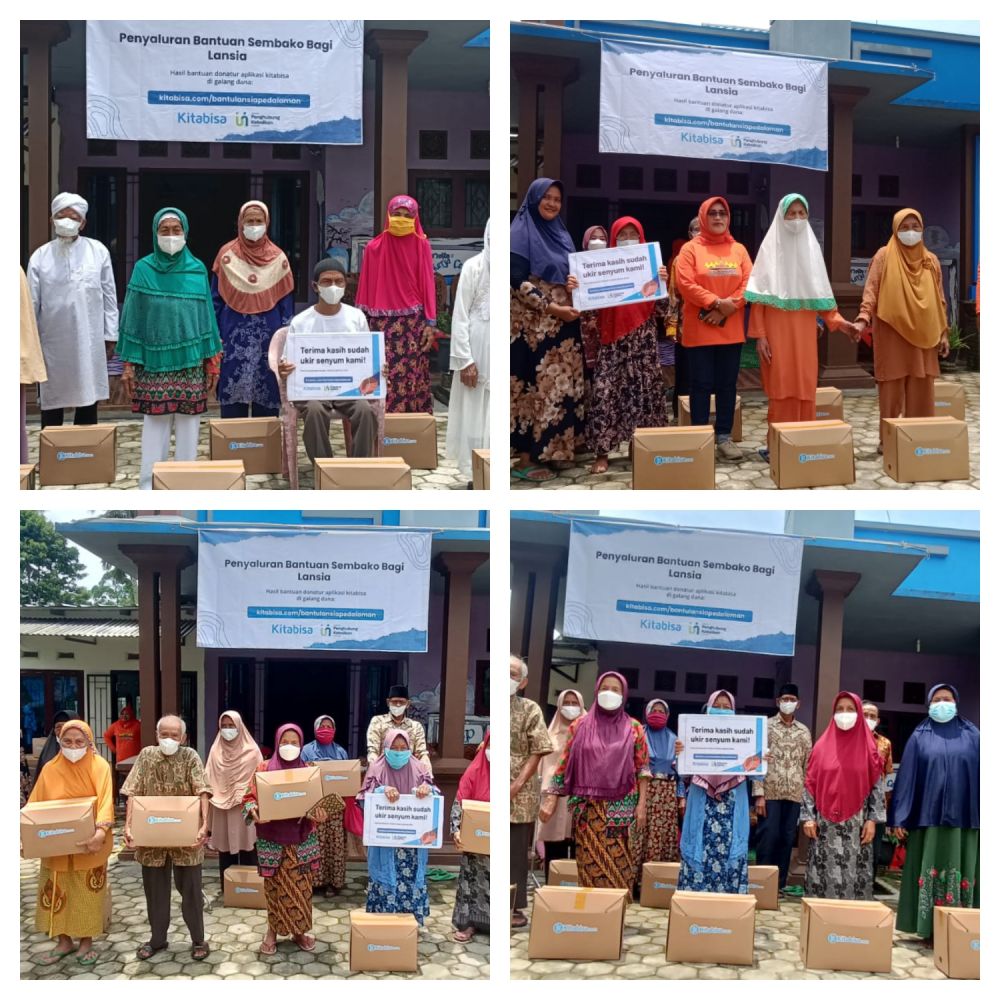 LKS Alamanda Tanggamus Berbagi Sembako Kepada 150 Lansia Serta Berikan Ketrampilan Bagi Anak Putus Sekolah