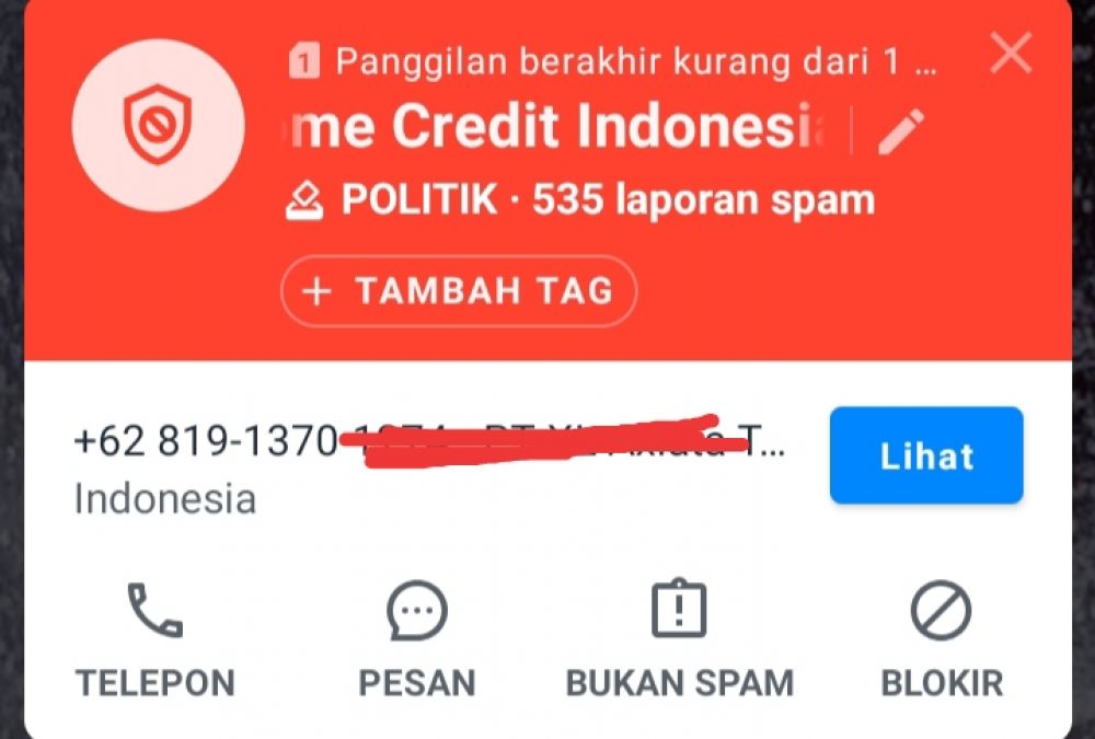 Kesal Dengan Spam Telpon Diduga Dari Home Credit, Konsumen Pertanyakan Kinerja OJK Dan Asuransi Awal Pengajuan Kredit