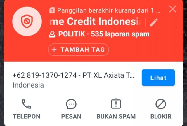 Gegara Telat Bayar Cicilan, Diduga Home Credit Gunakan Spam Telpon Ke Konsumen Hingga Puluhan Kali, OJK Diminta Untuk Awasi