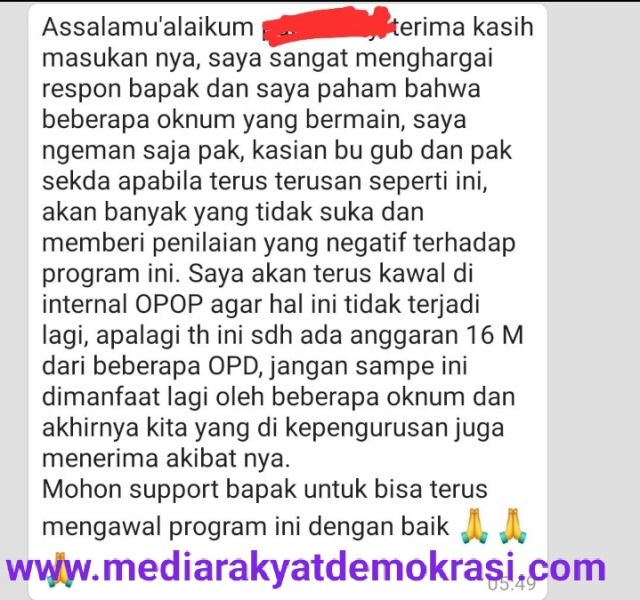 Percakapan Internal Pengurus Tim Penguatan OPOP Jatim Bocor, Rp16Miliar Program OPOP Tahun 2020 Dikumpulkan Dari Beberapa OPD Yang Bersumber Dari APBD